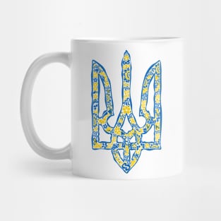 Ukrainian trident in Ukrainian flag colors Mug